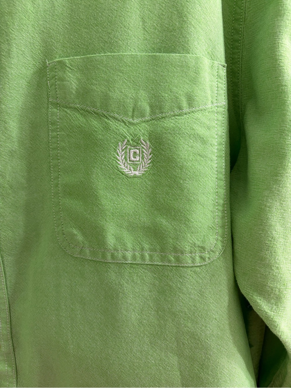 Chaps Men's Button-Down Shirt in Bright Green Sz XL Preppy Casual - Picture 3 of 8